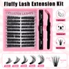 200 Pieces DIY Eyelash Extensions Set, 8-16 mm, Mixed Fluffy