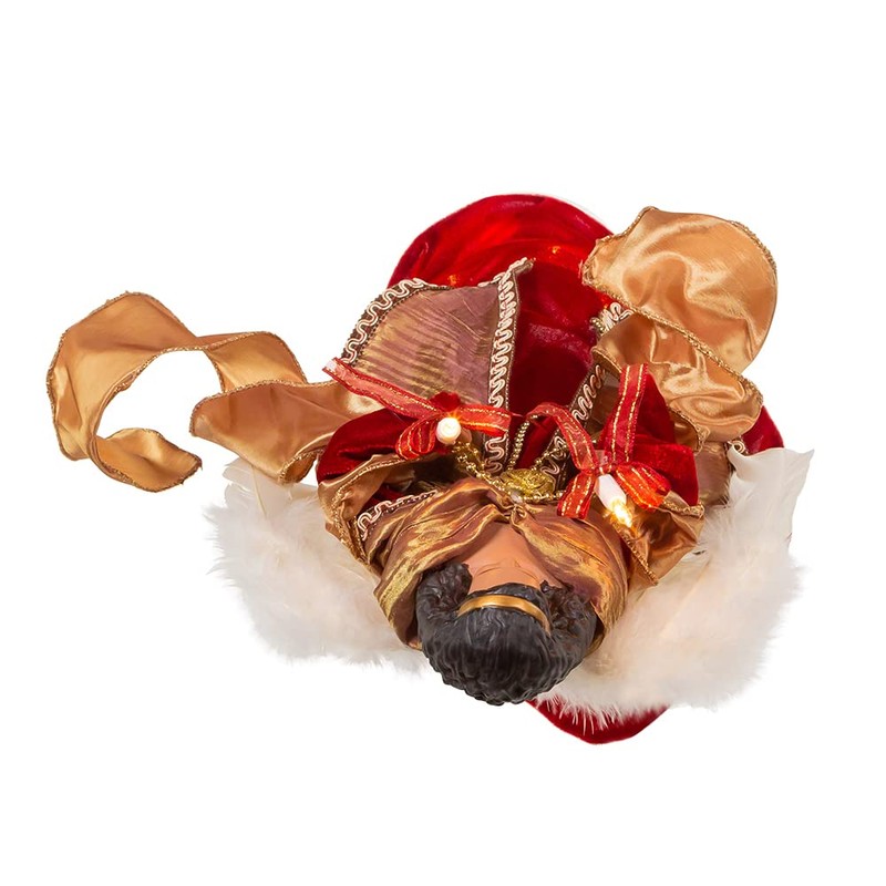 Kurt Adler 16-Inch Red/Gold Black Angel Tree Topper