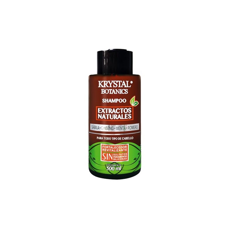 Shampoo Extractos Naturales + Sábila, Ginseng, Menta y Romero 500ML