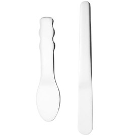 Healeved 2pcs Stainless Steel Makeup Spatula Small Lotion Applicator for Skincare for Creams Masks and Balms Portable and Reusable Facial Tool for Home Travel