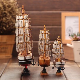 Sailboat Model Wooden Sailing Ship Pirate Ship Retro European Style Ship Toy Handmade Craft Room Decor Home Decor Hotel Office Store Auspicious Figurine Object Children Birthday Christmas New Year