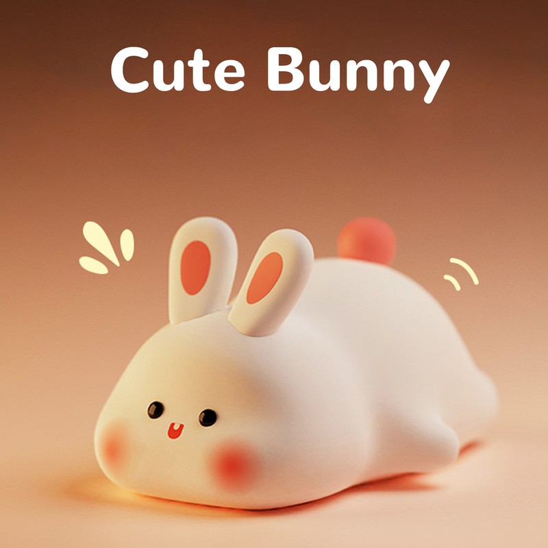 Pat Night Light Cute Rechargeable 3 Levels Brightness Silicone Cartoon