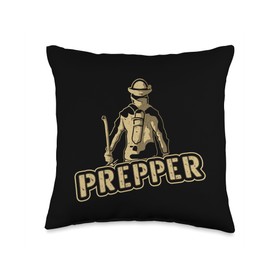 Prepper Designs for Survivalist Survival Prepping Survivalist Doomsday Prepper Throw Pillow, 16x16, Multicolor