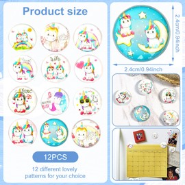 Fridge Magnets Unicorn DOWNDRIFT Pack of 12 Unicorn Magnets Fridge Magnets Cute 3D Fridge Magnets for Loose Whiteboard Office Cabinet Dishwasher Bulletin