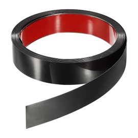 HARFINGTON 16.4ft x 1.18" Wall Trim Peel and Stick Molding Trim Frame, Self Adhesive Stainless Steel Brushed Finish Metal Strip for Wall Ceiling Floor Cabinet Tile Edge, Black
