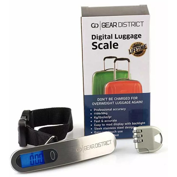 GD Portable Digital Luggage Scale Compact Design, 110lbs Capacity, Illuminated