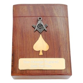 Gamekeepers Cottage gifts Masonic Pewter Cut Out Playing Cards In Wooden Box With FREE ENGRAVING 230