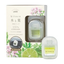 Harukado Wood and Fruit Deodorizing Clip, Geranium & Bergamot, For Cars, Deodorizer, Made in Japan