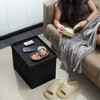 AmasSmile® Storage Ottoman Folding Foot Rest Stool, 17 inch Linen
