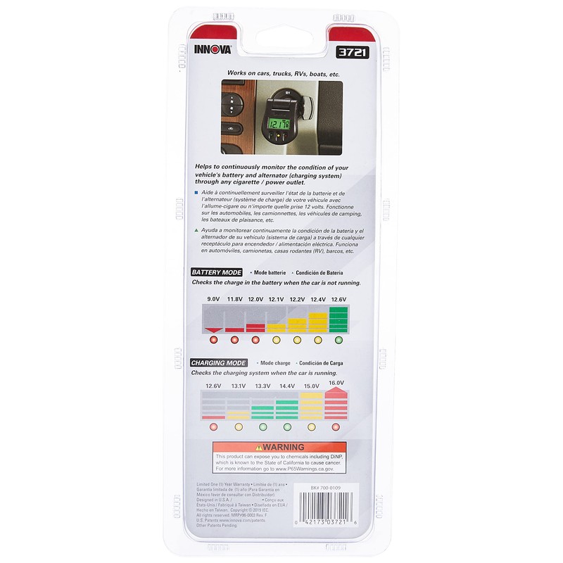 Innova 3721 Battery and Charging System Monitor