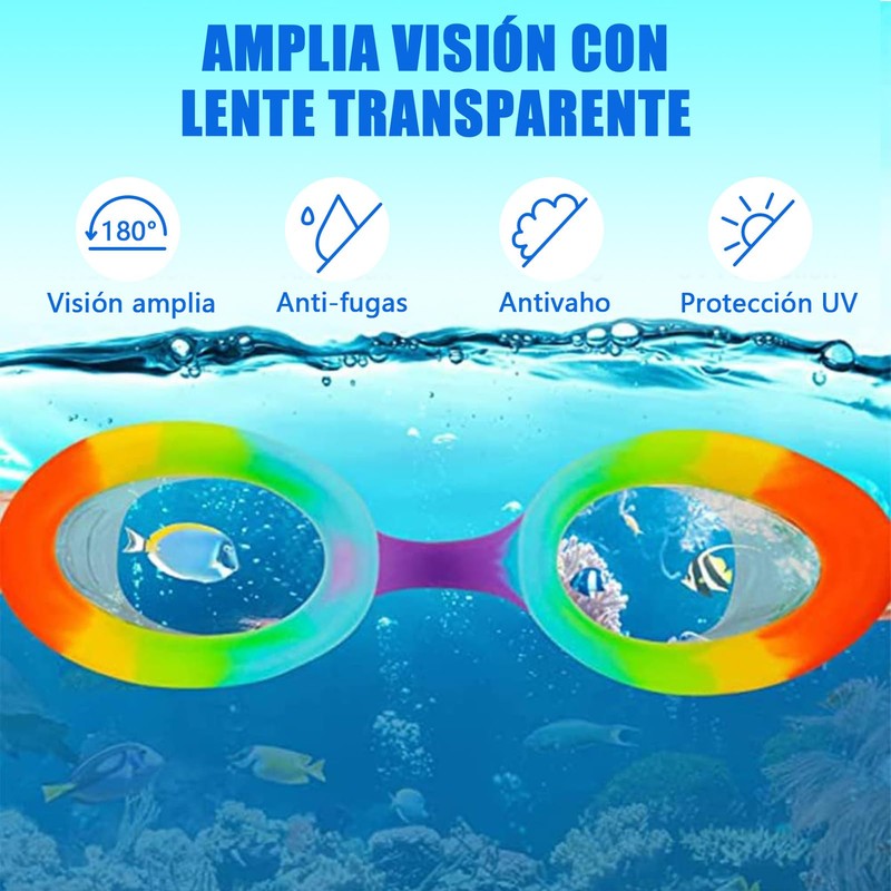Gafas de Natación Niños 2 Pares - Antivaho + Silicona