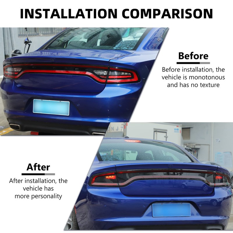 RAZPOY for Charger Tail Light Lamp Covers, Smoked Rear Light