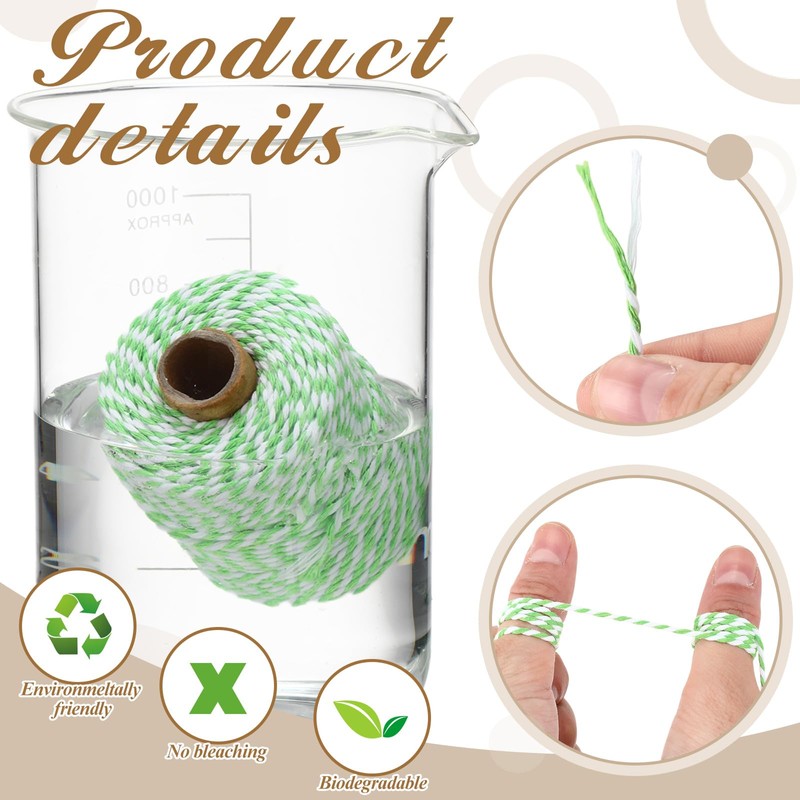 Treela 30 Rolls Colourful Bakers Twine for Crafts 2mm Cotton