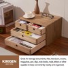 KIRIGEN Wood Desktop Storage Cabinet/Workspace Document Office Necessity Organizer with