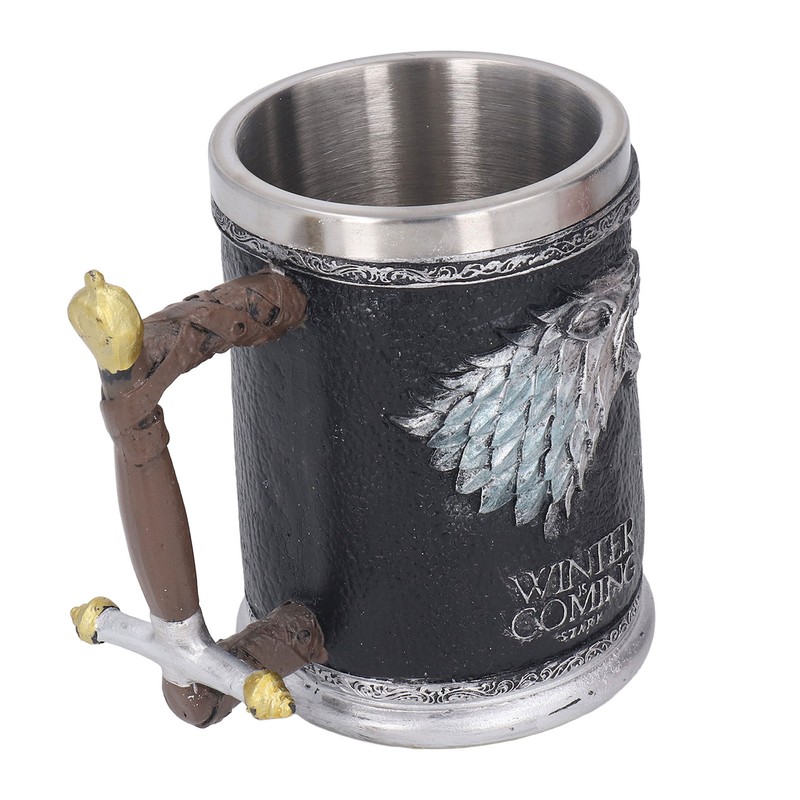 Stainless Steel Liner Mug Resin Decorative Hand Painted Beer Cup