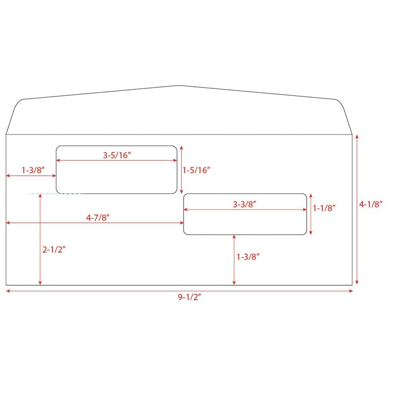 Blue Summit #10 Double Window Security Envelopes for ADP Payroll