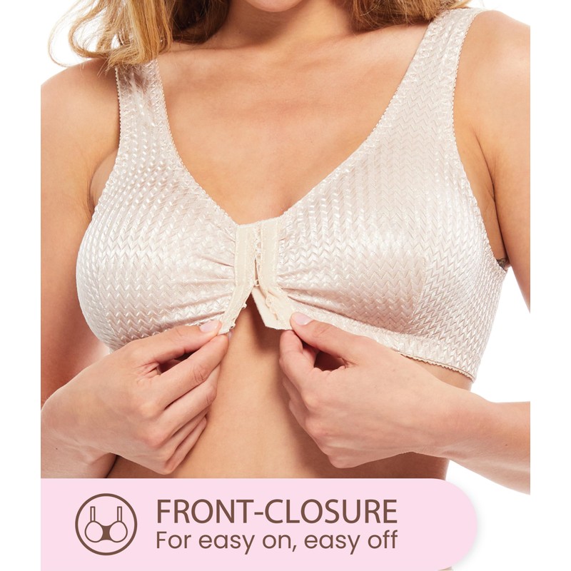Carole Martin Full-Freedom Comfort Front Closure Bra for Women, Wireless