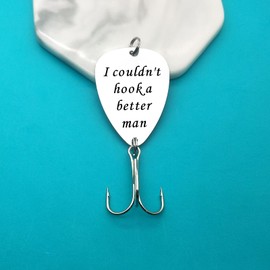Anniversary Fishing Gifts for Boyfriend Fiance Husband I Couldn't Hook a Better Man Fishing Lures Hook Wedding Christmas Birthday Gifts Valentines Day Gifts Fishermen Gifts for Men