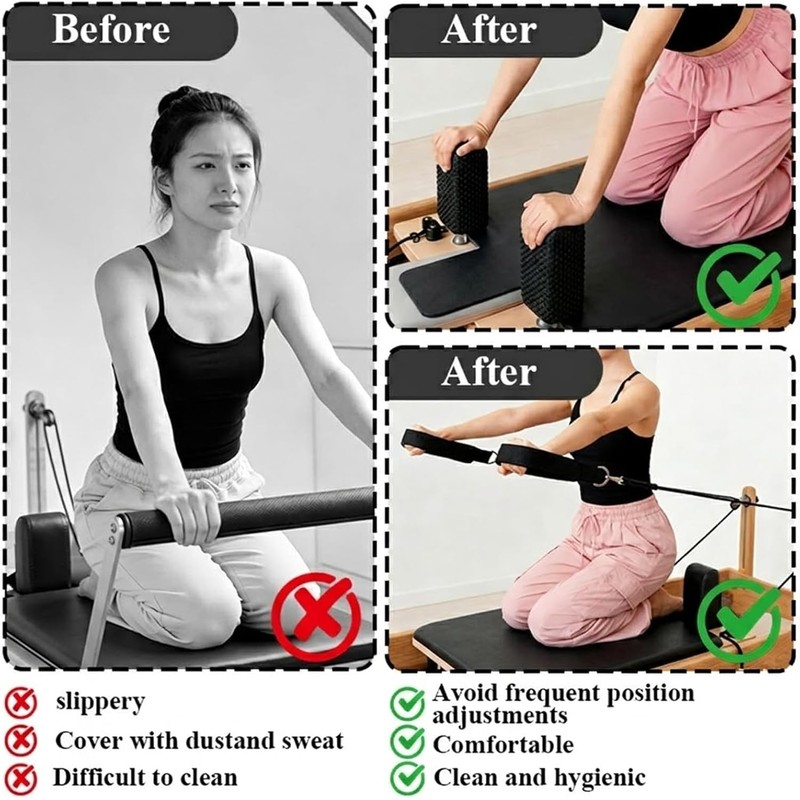QCWN Non-Slip Pilates Reformer Mat Cover, 39" x 24" Pilates
