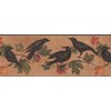 Black Birds on Branch Green WL5687B Wallpaper Border