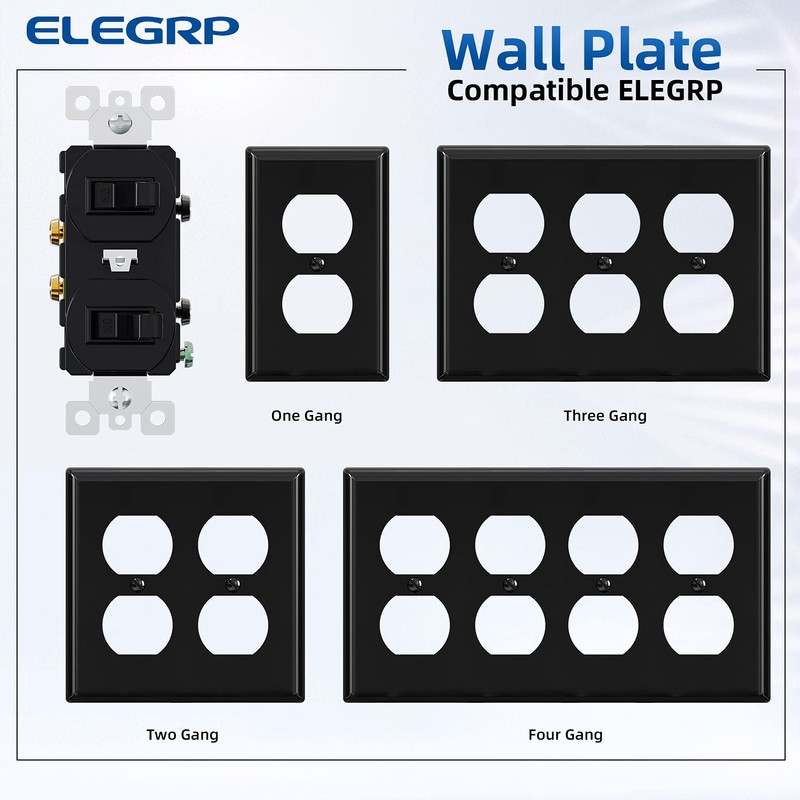 ELEGRP Double Toggle Light Switch, Two Single Pole Electrical Dual
