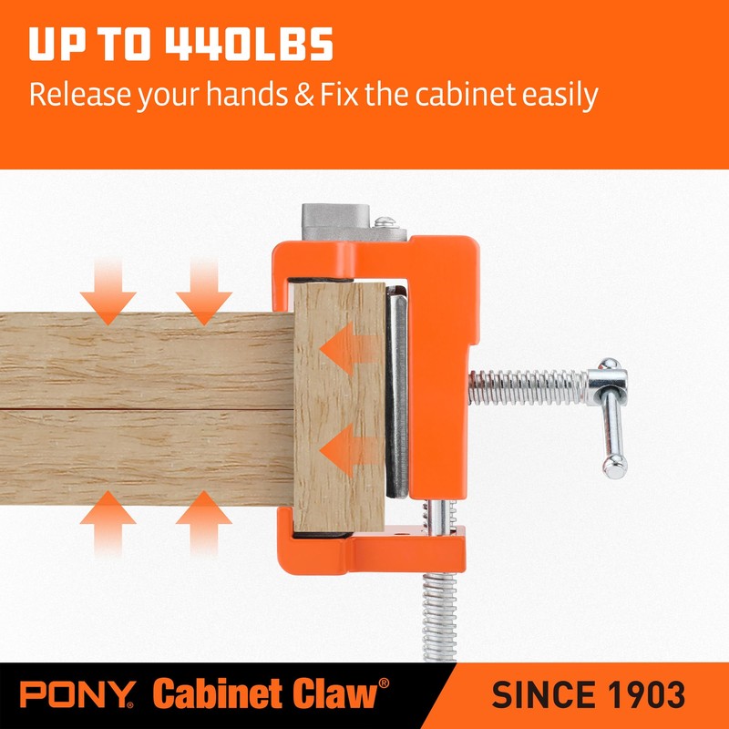 PONY 4-Pack Cabinet Clamps, 8510 Cabinet Claw, Face Frame Clamps