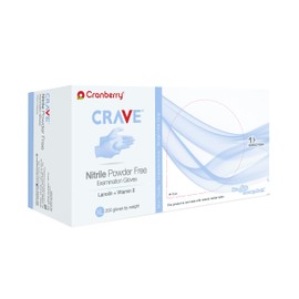 Cranberry CR3559 Crave Nitrile Powder Free Examination Glove, X-Large, Blue (Pack of 200)