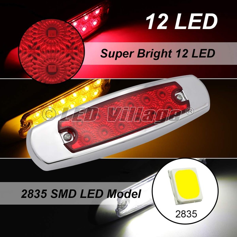 30 Pcs Ledvillage 12V DC 6.4 Inch 10 Amber 10