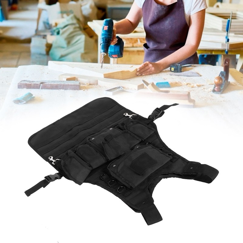 Tool Apron BBQ Barbecue Grill Apron with Pocket Adjustable Side