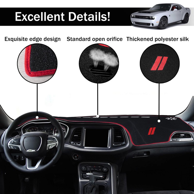YOSRTER Dashboard Cover for Dodge Challenger Accessories 2015-2022 2023 2024
