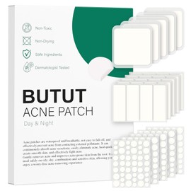 BUTBU 265 Stücks Pickel Patch Groß, 4 Größen Pimple Patches Micro Needle, Akne patches, Mighty-patch Invisible, Hydrokolloid Pflaster Für Gesicht, Kinn, Rücken oder Körper (Punkt, Streifen, Rechteck)