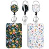 2 Pack Flowers ID Badge Holder with Clip Badge Reels