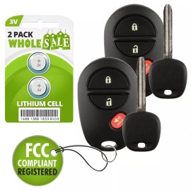 Wholesale-24-7 2 Replacement For 2011 2012 2013 2014 2015 Toyota Tacoma Key + Fob Remote