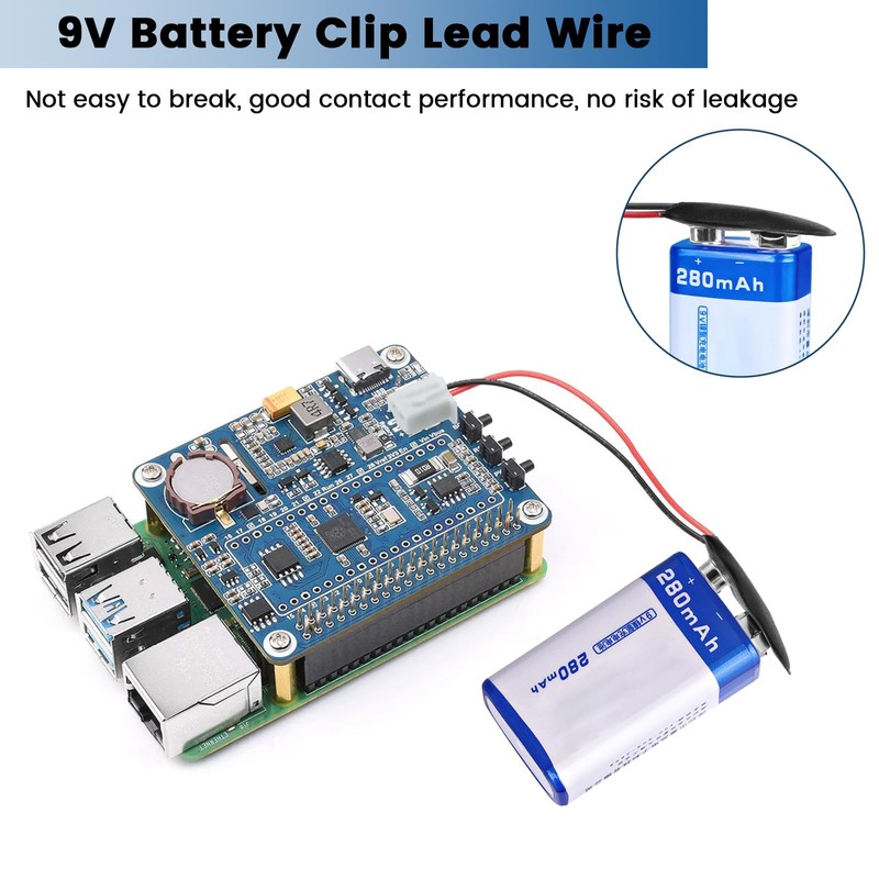 SDTC Tech 3 Pack 9V Battery Snap to 2-Pin PH2.0