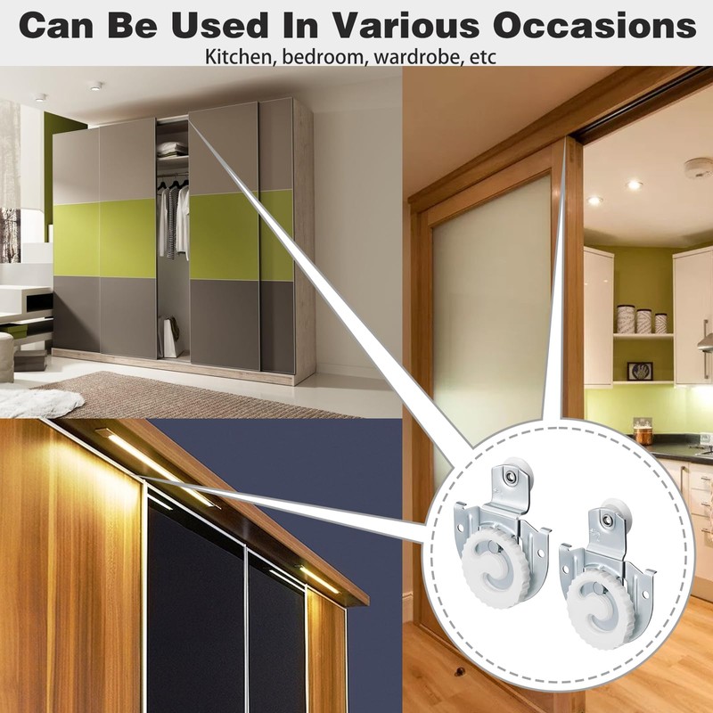 8 Piece Sliding Wardrobe Door Hardware Set, Sliding Closet Door