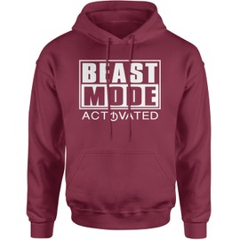 Hoodie Activated Beast Mode Adult X-Large Maroon