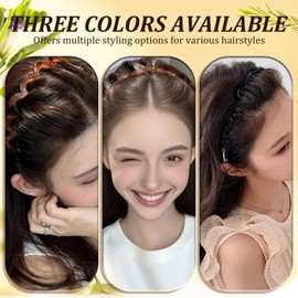 2025 New U Shape Fashion Tooth Hair Comb Headband, Vintage High Cranium Headband, Reversible Korean Headbands with Teeth for Women Gifts for Teen Girls (Black+Amber, 4PCS)