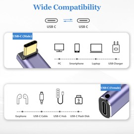 Oumida USB C 90° Adapter Type C, USB C to Type C Female to Male, Angled Plug USB 4.0 40Gbps Data Transfer Charging Type C OTG Adapter for Laptop Tablet Phone MacBook (APack)
