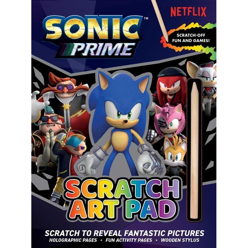 Anila's Sonic Activity Set with Colouring Set, Scratch Art Pad