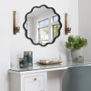 PROHOMEWARE Black Round Mirror 20 Inch Wavy Bathroom Vanity Mirror