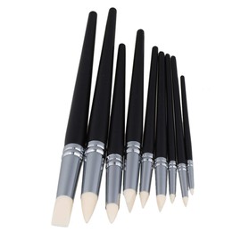BQLZR Clay Coloring Drawing Tool Sugarcraft Tool Clay Color Shapers Black Wood Shank Pottery Painting Tools Pack Of 9