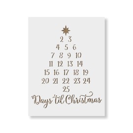 Days Till Christmas Tree Stencil - Christmas Porch Sign, Christmas Stencil Art, Christmas Decor Ideas, Stencils for Christmas