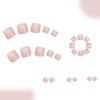 24PCS Short False Toenails - Glitter French Press on Toenails