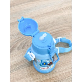 OSK SBR-450S Thomas the Tank Engine Stainless Steel Bottle with Straw Blue Shoulder Belt