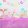 SINGOMON 2PCS Hot Pink Tablecloth Purple Table Cloth Glitter Laser