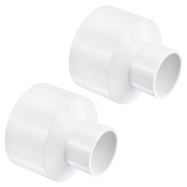 PATIKIL PVC Reducer Pipe Fitting 75mm to 40mm ID, Straight Coupling Adapter Connector, White