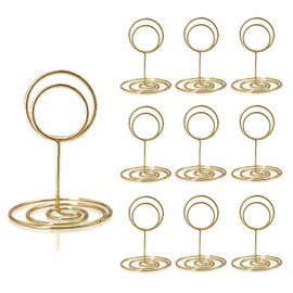 25 Pcs Gold Table Number Holders, Place Card Holders for Tables, Wire Table Number Stands for Wedding Party Graduation Reception Restaurant Office Cards Name Memo Picture Photo Stands(2x1.18)