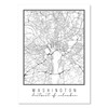 Washington DC Street Map Black and White Print, Unframed