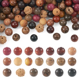 KISSITTY 200pcs 8mm Round Wood Beads Center Drilled Natural Wooden Craft Beads for Women Men Rosary Bracelets Necklaces Dream Catchers Crafting Jewelry Making Farmhouse Home Decor