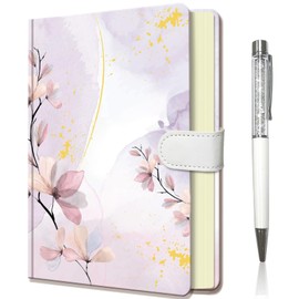 DWIYITTN Floral Notebook for Girls, Gifts for Teens Hardcover Girls Journal with Pen and Magnetic Buckle Closure 192 Pages 19x13.5cm Lined Undated Diary